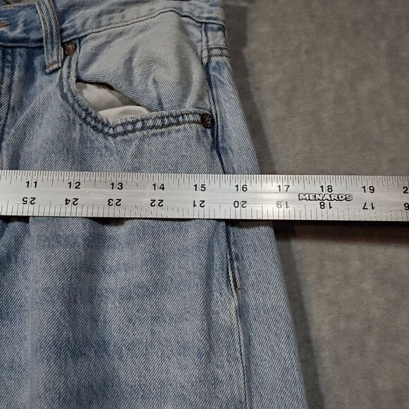 Aeropostale Jeans Womens 6 Blue Distressed 90s Baggy Straight Leg Button Fly - Picture 3 of 12